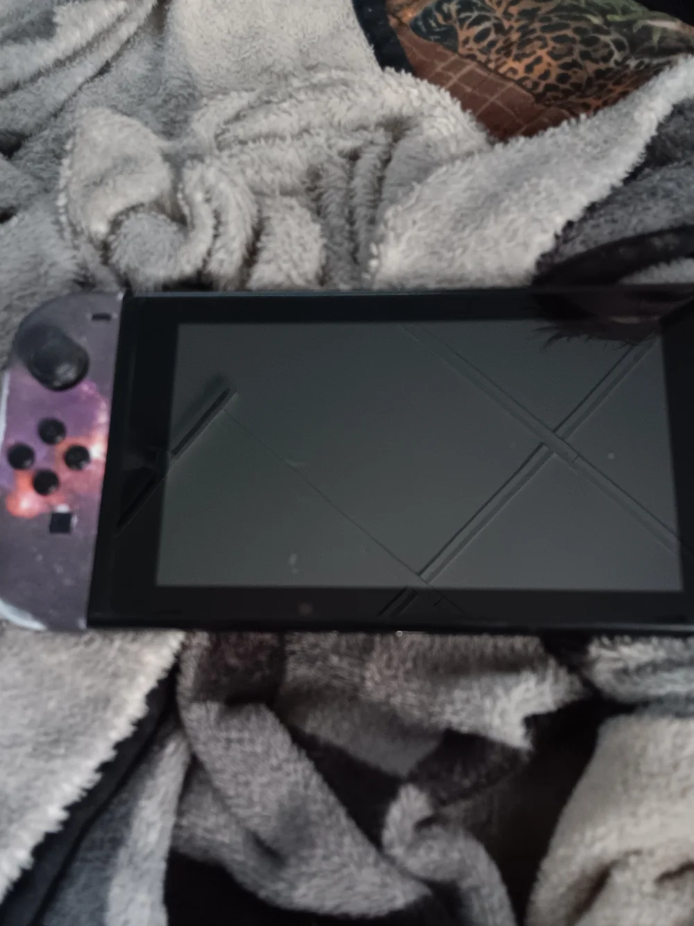 Nintendo Switch with Purple Galaxy Joy-Con Skin